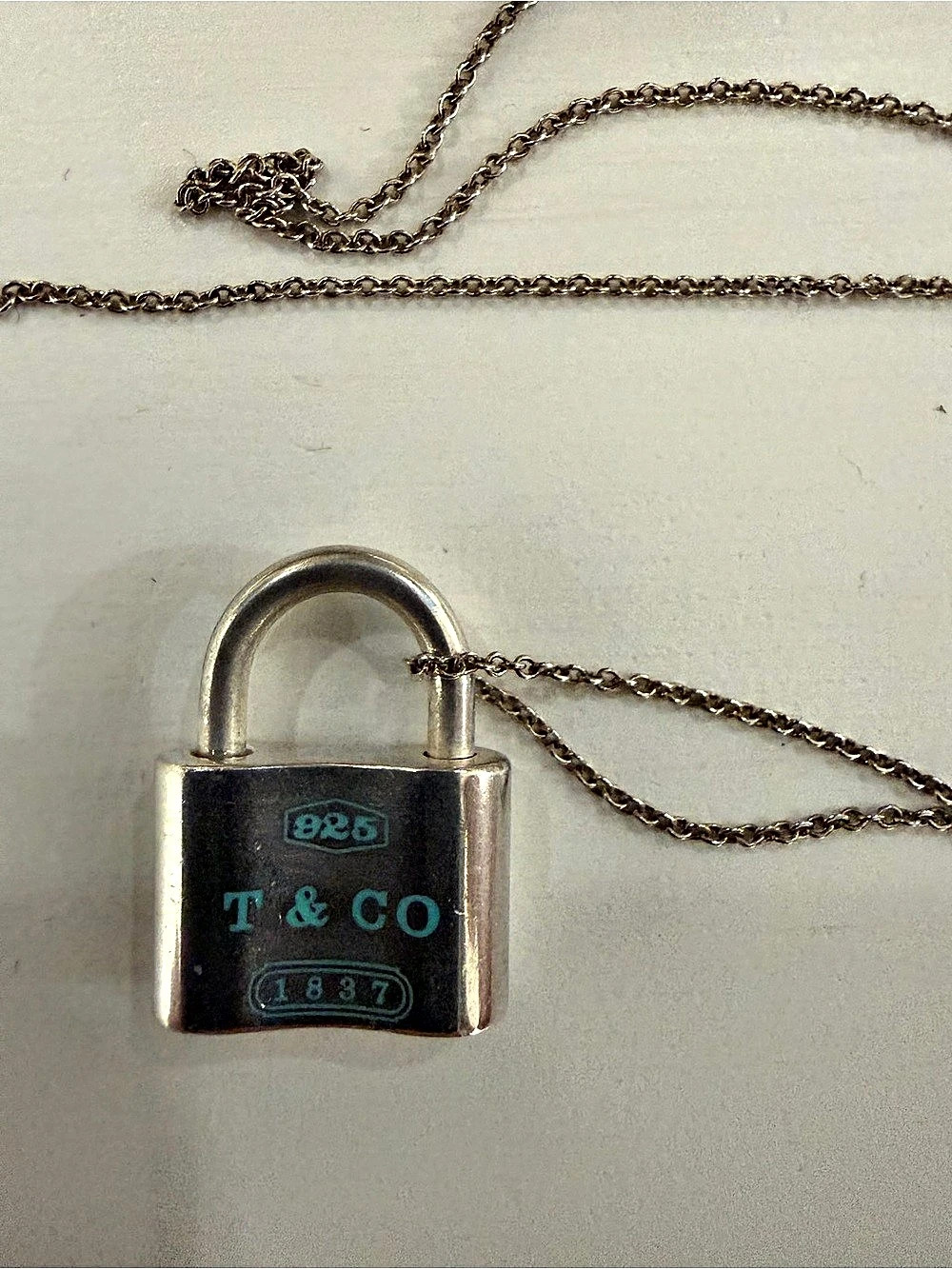 Tiffany & Co. Tiffany 1837 Padlock Pendant Necklace. Silver